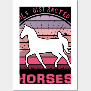 Easily Distracted By Horses Posters and Art